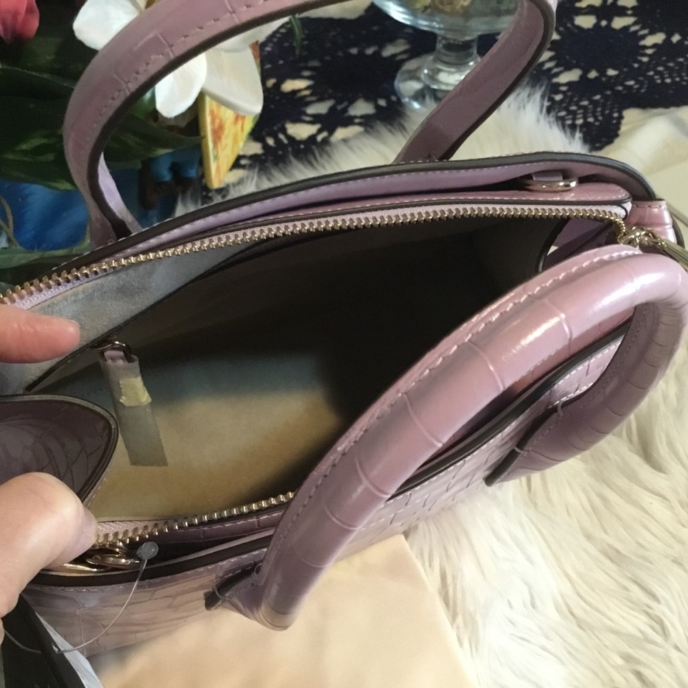 HP-Kate Spade NWT Knott Croc-embossed Medium Zip-top Satchel in Violet Mist/NWT - Picture 14 of 15